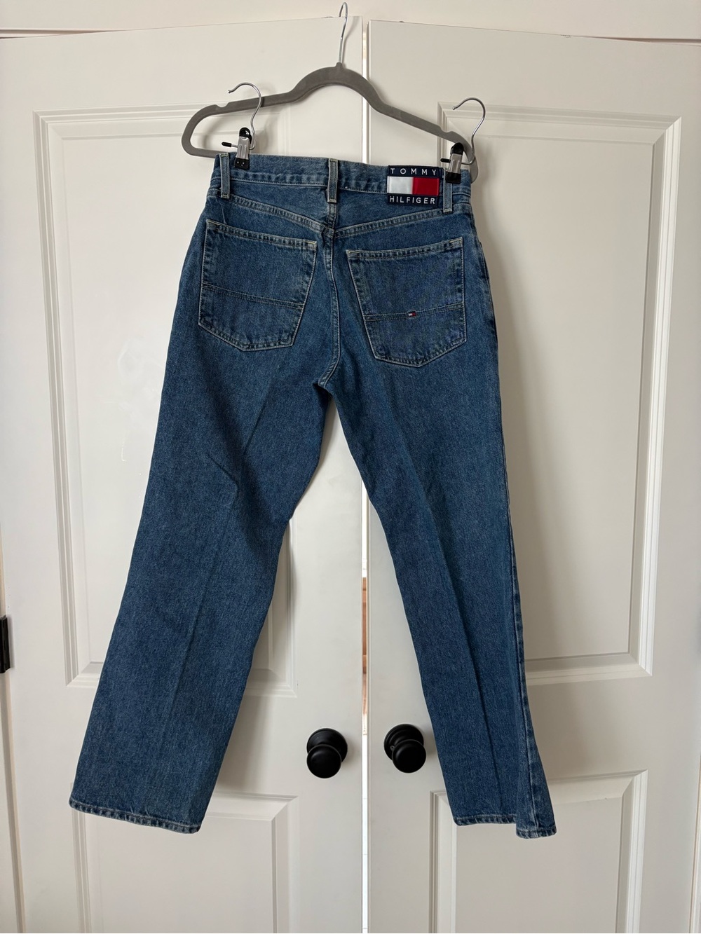 Tommy Hilfiger Vintage Dark Blue Straight Jeans with Flag Tab